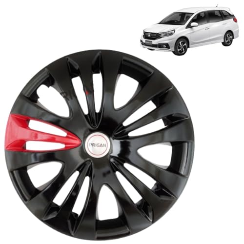 Image of Prigan Mobilio Black Red 15 Inch Wheel Cover for Honda Mobilio (Set of 4 Pcs) (Press Fitting) Model- Ertiga T1 BRed 15