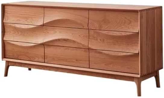 Sideboard Cabinet 160x45x75cm Solid Wood Home Entrance Storage Table, Cherry Wood Japanese Bedroom Storage Cabinet, Modern Living Room Storage Drawer Furniture Sideboard Cabinet with Drawers