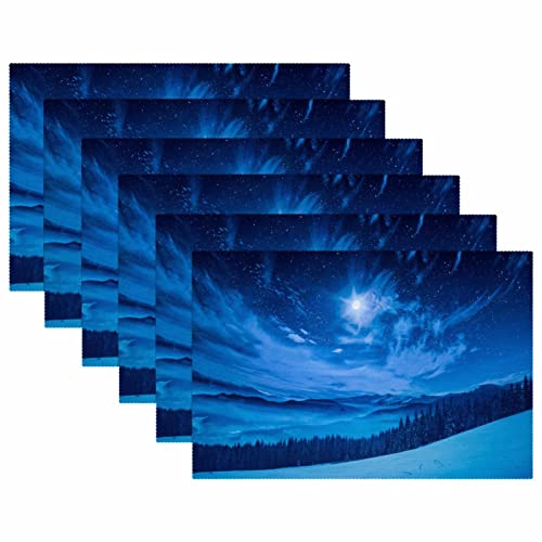 Set de table antidérapant bleu pour protéger la table des plats chauds - 6