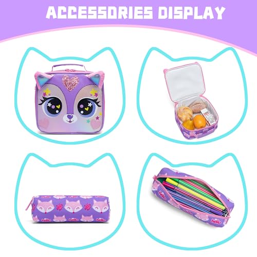Image of Backpacks for Girls School Bag Cute Girls Backpacks Ages 8-10 Kids Bookbag Set Travel Backpack for Preschool Kindergarten Elementary Students Backpack to School Supplies