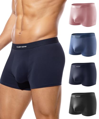 Casey Kevin Mens Boxer Briefs Soft Cotton Underwear Moisture-Wicking Breathable Trunks Tagless Underpants for Men Pack