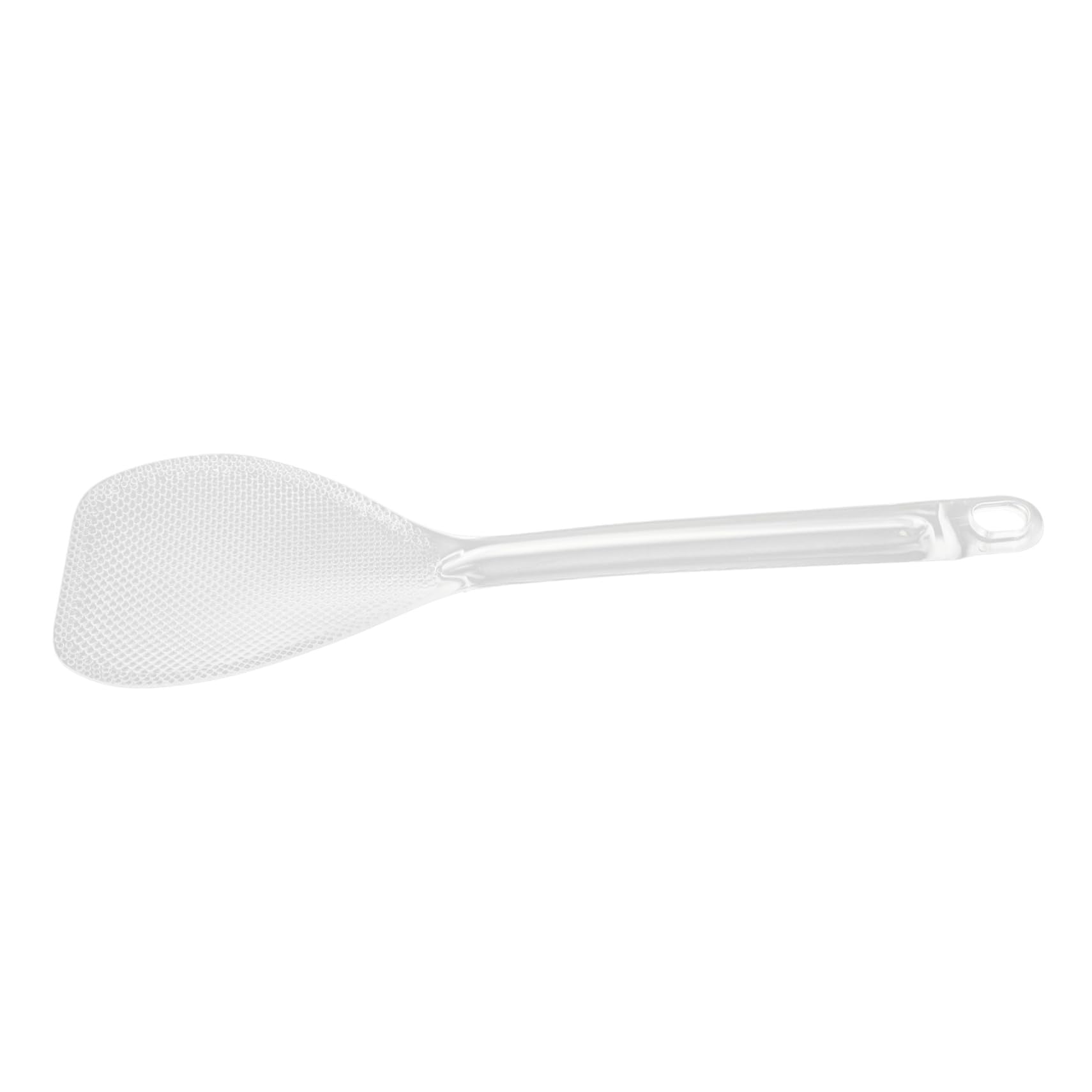 BEBEMOKO Non Stick Household Rice Spoon Heat Resistant Transparent Rice Paddle for Easy Serving and Cooking Comfortable Grip and Porridge Kitchen Utensil