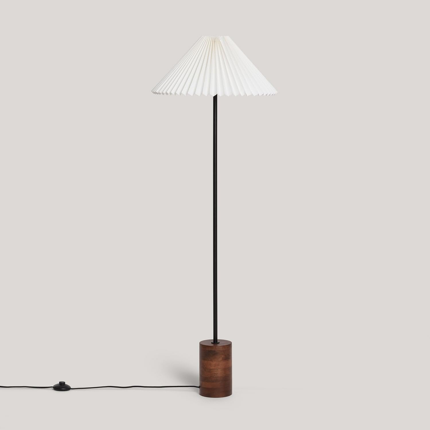 Lámpara de Pie Madera Leonessa Blanco Roto | CasquilloE27