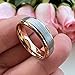 TUTISS 6mm Rose Gold Tungsten Rings for Men Women Fashion Engagement Wedding Bands Stepped Beveled Edges I Love You Engraved Comfort Fit Size 10