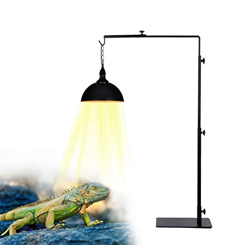 Reptile Heat Lamp Stand Adjustable Metal Floor Light Bracket Black