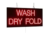 Wash Dry Fold Sign, 24'x12', 60x30cm, TOPKING, LED, Neon, Florescent, Signage, Signboard, Display, Billboard, Screen, Grand Opening, Gift