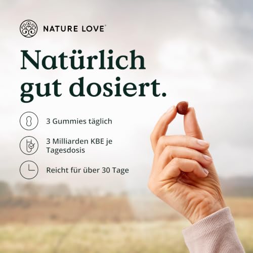 NATURE LOVE Bacillus Subtilis Gummies - 100 Stück - 3Mrd. KbE 96,5% Frucht