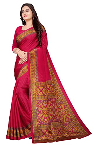 Image of Jaanvi Fashion Women's Pure Crepe Silk Printed Saree With Blouse Piece