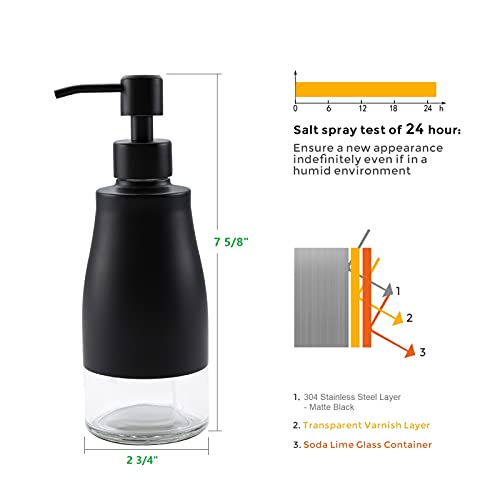 Gaussra G005 Black Soap Dispenser With Coaster, Refillable Liquid Stainless Steel Soap Dispenser For Kitchen Sink, Bathroom Countertop thumb #2