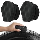 Quilax 2 Pack 4.3 Inch Tire Dressing Applicator, Reusable Large Tire Shine Applicator, Hex Grip Tires Shine Sponge for Car Detailing Cleaning Accessories