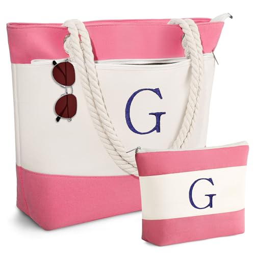 Image of YOOLIFE Beach Bags for Women - Travel Canvas Beach Tote, Pool Waterproof Bag, Travel Essentials, Gifts for Women Birthday