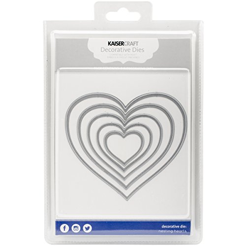 Kaisercraft DD528 Nesting Dies 5/Pkg-Hearts Up to 4.25"X4.75"