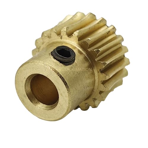 Image of Brass Worm Gear Set - 0.5 Modulus 20T 20:1 Reduction Rate 3mm 4mm Hole Diameter Right Rotation Drive Gear Box Wheel Shaft Kit (Rod-3mm bore, Gear-4mm bore)