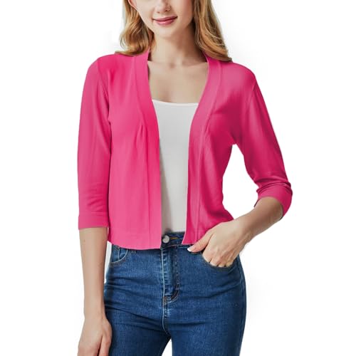 Image of Ciormis 2024 Shrug Cardigan for Dress-3 /4 Sleeve Women's Cropped Shrugs Sweater Open Front