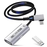 Guermok 4K USB3.0 HDMIキャプチャカード ストリーミング用 PD100W 90°USBC 3.3フィート 4K@60FPS 1080P@240FPS HDMI - USB A/C ビデオキャプチャデバイス パッド/タブレット/MacOS /Switch2/1/ カメラ/PC/ノートパソコン用