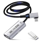 Guermok 4K USB3.0 HDMI Capture Card for Streaming, PD100W, 90° USBC, 3.3ft 4K@60FPS 1080P@240FPS HDMI to USB A/C Video Capture Devices for Pad/Tablet/MacOS /Switch2/1/ Camera/PC/Laptop