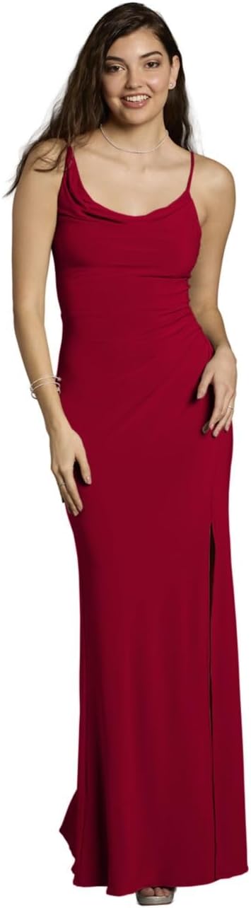 David's Bridal Jersey Sheath Dress with Asymmetrical Straps