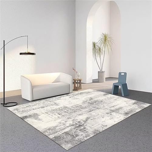 Tapis de salon simple gris facile d'entretien pour canapé
