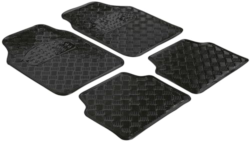 Tapis en caoutchouc tapis de voiture universel métallique WALSER de sol noir