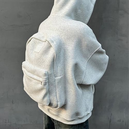 Backpack Hoodie for Men, Hoodie with Built in Book Bag, Creative Zippers Hoodies Sweater Lightweight with Pockets2