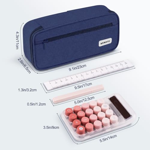 Image of WEMATE Pencil Case, Large Storage Organizer, Makeup Bag, Teacher Must - have, Big Pencil Pouch, Marker Case for College