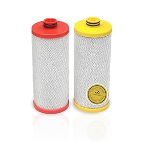 Aquasana Replacement Filter Cartridges | Fit Claryum 2-Stage Under Sink Water Filter | WQA Certified to Reduce Up to 99.99% of PFAS, Microplastics, Lead & Chlorine | AQ-5200R | AQ-C2-R