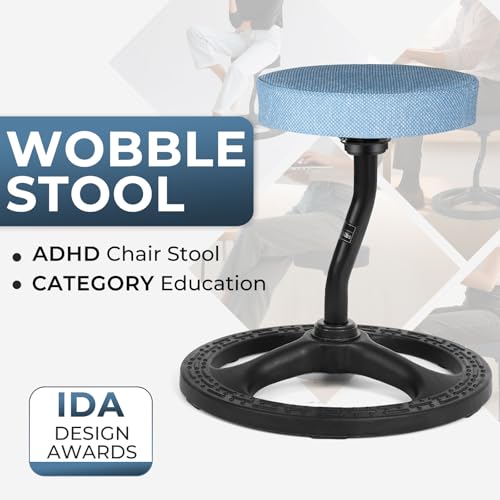Image of ADHD Chair for Kids, Yoga Chairs for Adults, Wobble Stool Active Flexible Seating Desk Chair with Non-Slip Base and Washable Seat Cover for Stability, Balance, Yoga, Office, School, Classroom