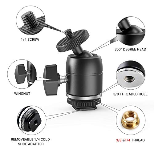 SMALLRIG Universal Ball Head Mount con Cold Shoe e...