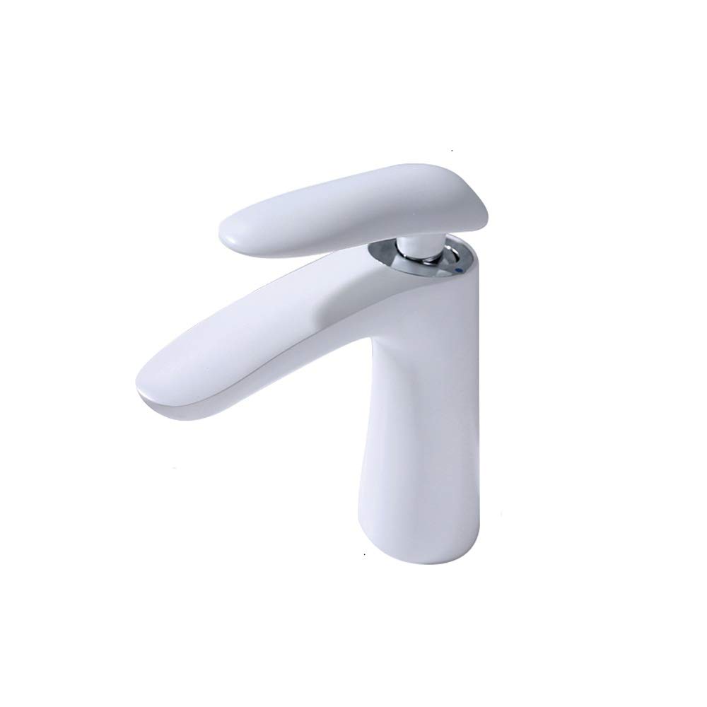 Robinet d'eau lavabo monotrou blanc anti-calcaire pour vasque haute - 8