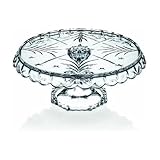 Celebrations by Mikasa Christmas Night 11-Inch Glass Footed Cake Plate