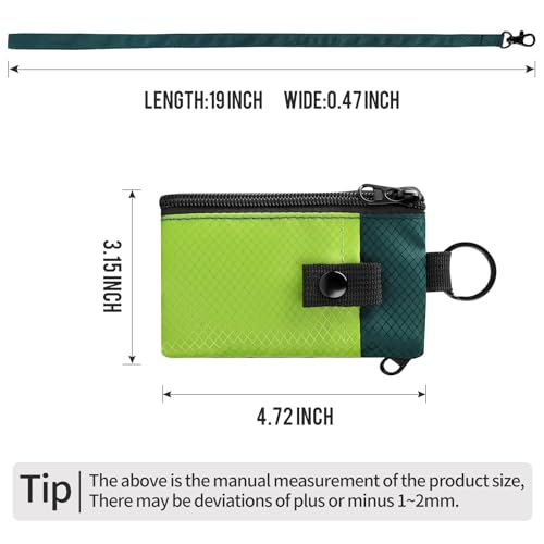 Minimalist Wallet,RFID Card Wallet with Zipper and ID Holder, Small WaterResistant Wallets with Lanyard Keychain for Men &Women (Olive Green + Dark Green)3