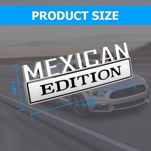 Image of Pair Set Mexican Edition Emblem 3D Badge Decal Car Sticker Adhesive Replacement for Universal Car Truck SUV (Silver Black)