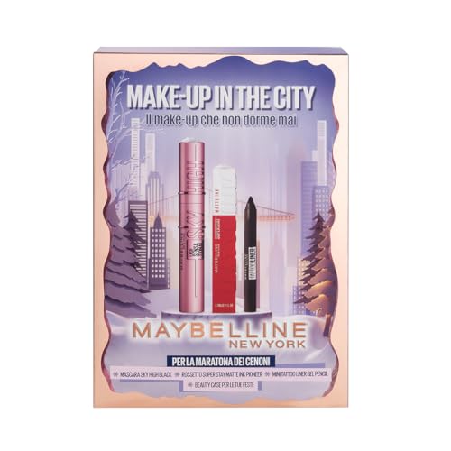 Maybelline New York Cofanetto Idea Regalo di Natale, Con Mascara, Mini Matita Occhi e Rossetto, Con...