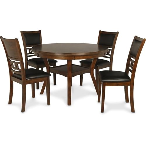 Newclassicfurnituregia5piecerounddiningsetwith1diningtableand4chairs47inchbrown Urban Country Home Decor New classic furniture gia 5 piece round dining set with 1 dining table and 4 chairs 47 inch brown urban country home decor