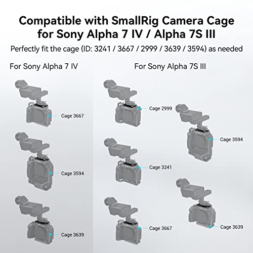 SMALLRIG Mounting Plate for Attaching FX3 XLR Handle to Camera Cage 2999/3241 for Sony A7 SIII - Image 3