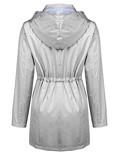 Zcfire Waterproof Jackets For Women With Hood Outdoor Rain Coat Windbreaker Lightweight Gray S #TOP3