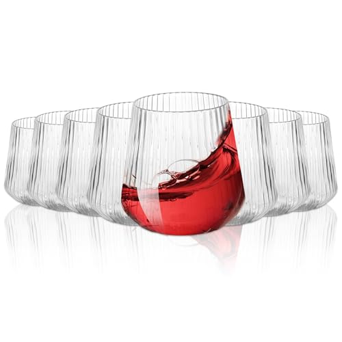 LOPYXBR 8 copas de vino de plástico, 400 ml, irrompibles, sin tallo, reutilizables, para fiestas, bodas, barbacoas