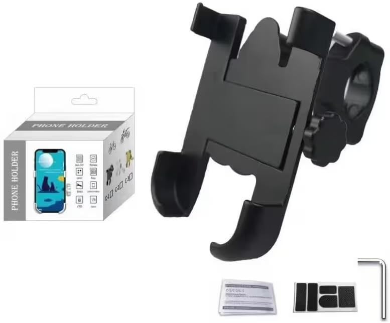 Image of Adjustable Bike Phone Holder Bracket, Universal Mount, Fits Phones 60mm-100mm Wide