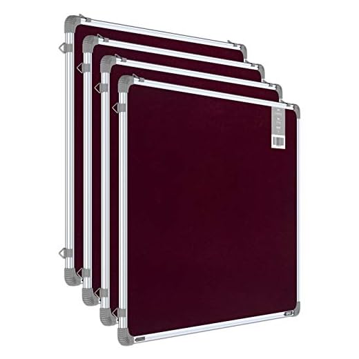 Pragati Systems® Genius Pin-up Display Board for Home, Office & School with Lightweight Aluminium Frame | Soft Bulletin Board Cum Notice Board | Medium Size 2x3 Feet (Pack of 4), Maroon