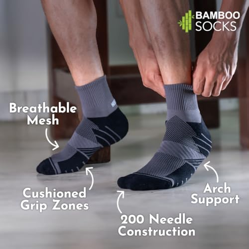 Image of HEELIUM Bamboo Athletic Socks for Men & Women | 3X Tougher & Durable, Ultra Soft & Blister Resistant | Perfect for Gym, Sports & Long Distance Running