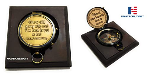 Brújula de latón grabada para regalo de graduación miniatura 6