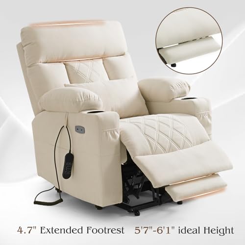 Image of Triple Motor Power Lift Recliner Chair for Elderly, Adjustable Headrest
