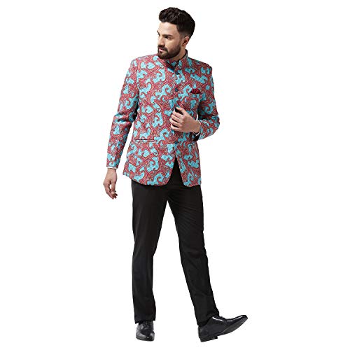 Image of SOJANYA (Since 1958 Men's Cotton Blend Printed Blazer