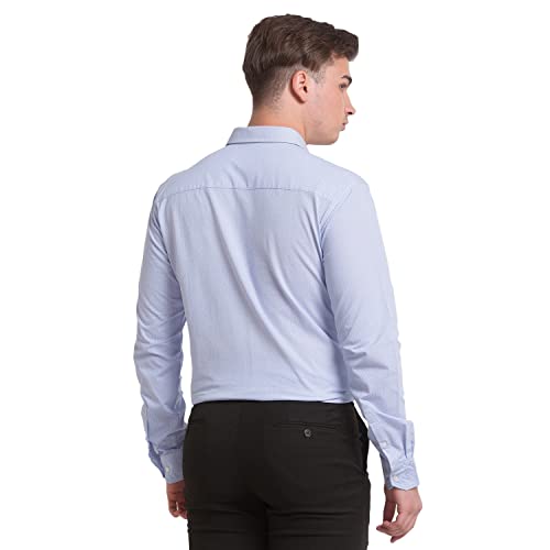 Image of Park Avenue Men's Cotton Blend Print Pattern Slim Fit Narrow Collar Full Sleeve Formal Shirt