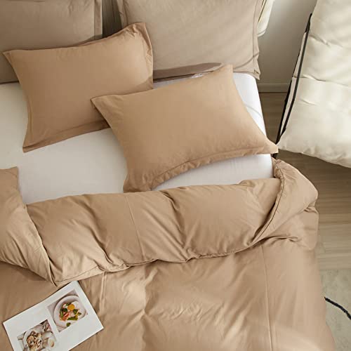 Vclife Camel Duvet Cover Queen Boho Style Duvet Covers With Zipper, Soft 3 Pieces Bedding Sets, 1 Queen Camel Duvet Cover And 2 Pillow Shams, Ultra Soft And Easy Care Queen Bedding Collections #TOP7