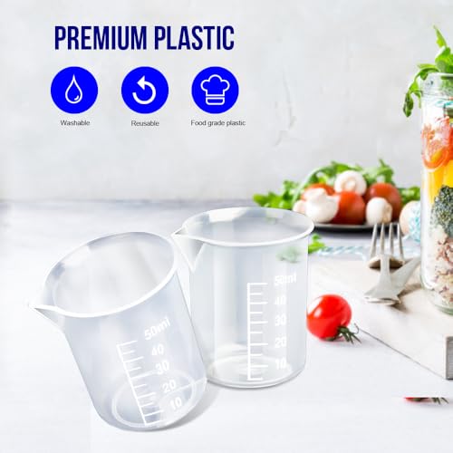 Vasos medidores de resina LEOBRO 50 ml, paquete 38 piezas miniatura 3