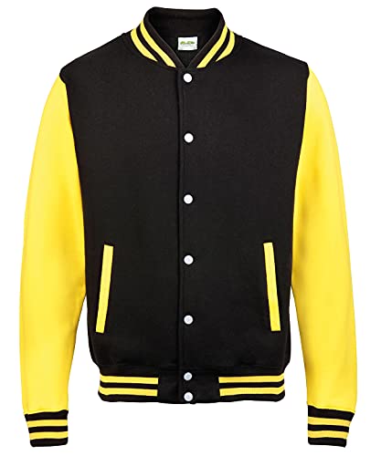 Awdis Varsity jacket - 16 Colours - Sizes XS to 2X - Jet Black/ Heather Grey - S