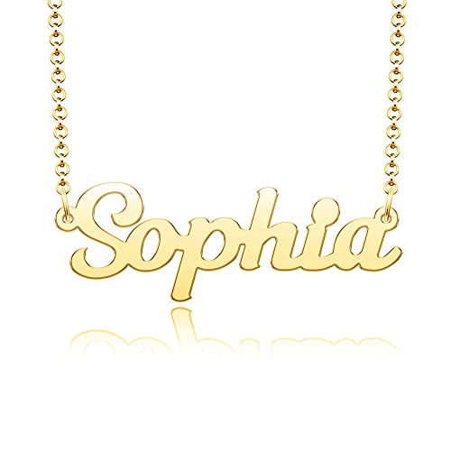 Lifequeen Custom Name Necklace Personalized Womens Name Necklace Gold Name Plate Necklace With Name Heart Customized Gift For Girls Boys Men #TOP2