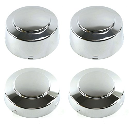 BB Auto New 2WD Front and Rear Wheel Chrome Center Caps Set of 4 Replacement for 1999-2004 Ford F350 2WD Super Duty Dually (Dual Rear Wheel)