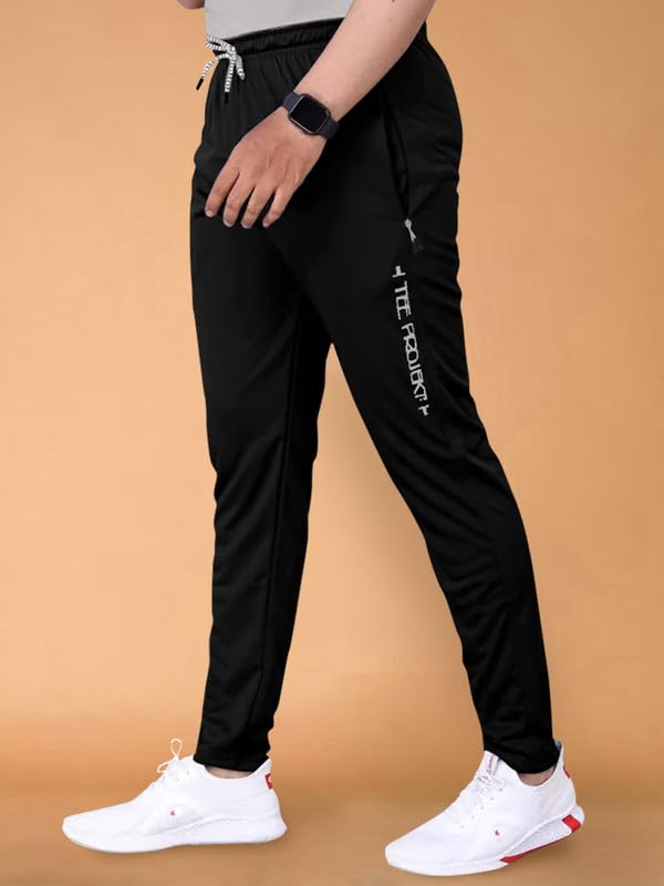 Image of Pinkmint Lycra Soild Track Pant for Men & Elastic Jogger Gym Wear, Yoga Wear, Sports, Regular Wear (Pack of 1)